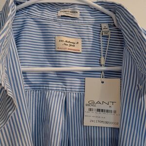 Gant Light Blue and White Striped Men's Shirt